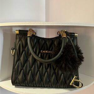 Bebe Black Quilted Women's Purse